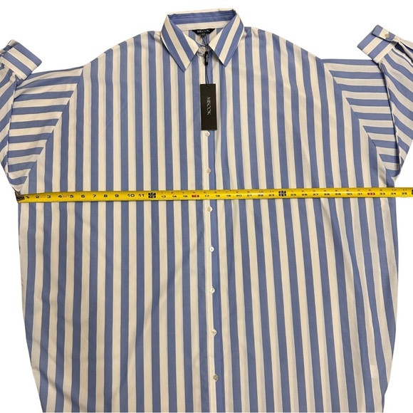 Misook Midi Blue White Oversized Striped Shirtdress SZ S/M Quiet Luxury NWT - Picture 7 of 9